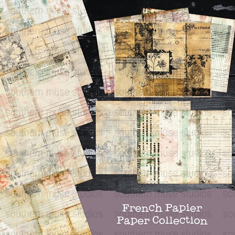 French Paper, Digital Scrapbook, Vintage Ephemera, Journal Paper ...