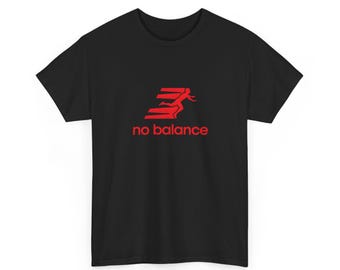 Maglietta unisex parodia "No Balance" - Maglietta grafica streetwear divertente - Maglietta grafica streetwear minimalista - Regalo di moda umoristico
