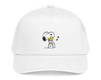 Hand Embroidered Snoopy Baseball Cap, Moss Green Cotton  display picture 3