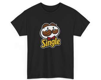 Maglietta unisex con parodia delle Pringles - Maglietta divertente con logo di snack triste - Maglietta grafica umoristica - Maglietta in cotone spiritosa con parodia, regalo per single