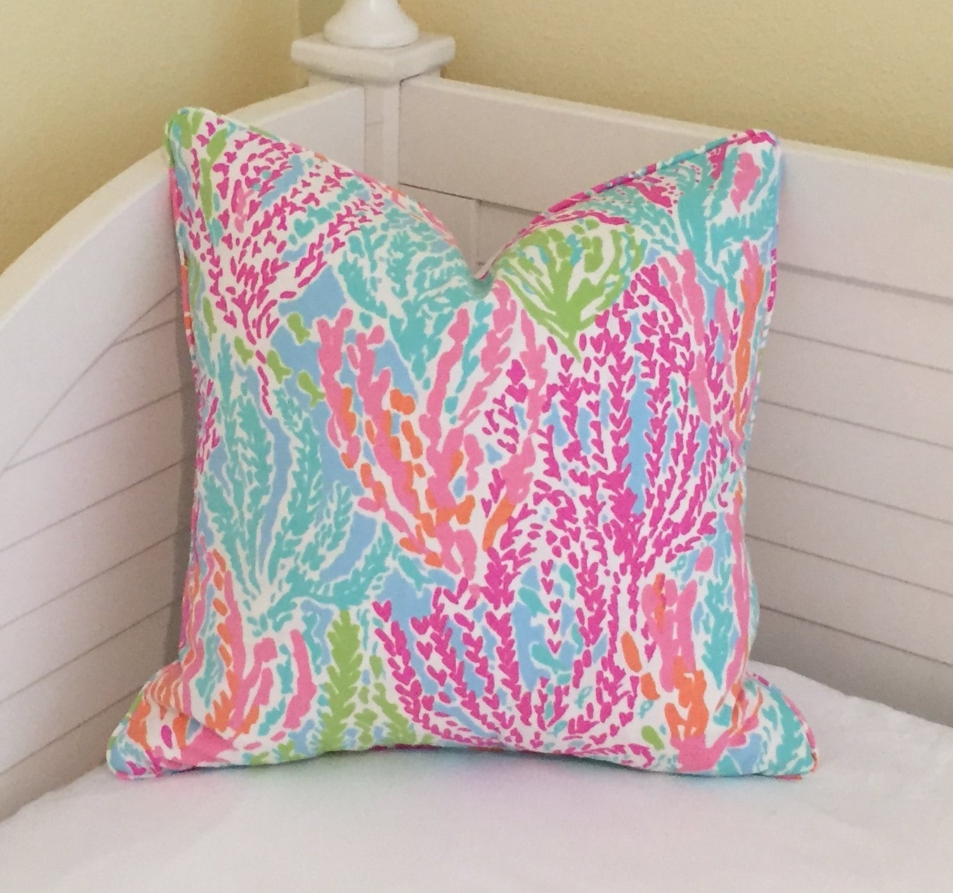 Lilly Pulitzer Let s Cha Cha in Tiki shorely Blue Designer Pillow Cover With Self Welting Double Sided 20x20 Etsy