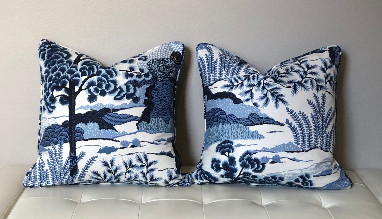 Thibaut Daintree Designer Pillow Cover With Self Welt Double Etsy