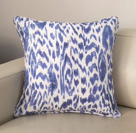 Thibaut Carlotta In Blue Designer Pillow Cover Double Sided Etsy