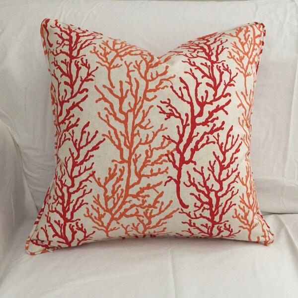Coral Designer Pillow Etsy