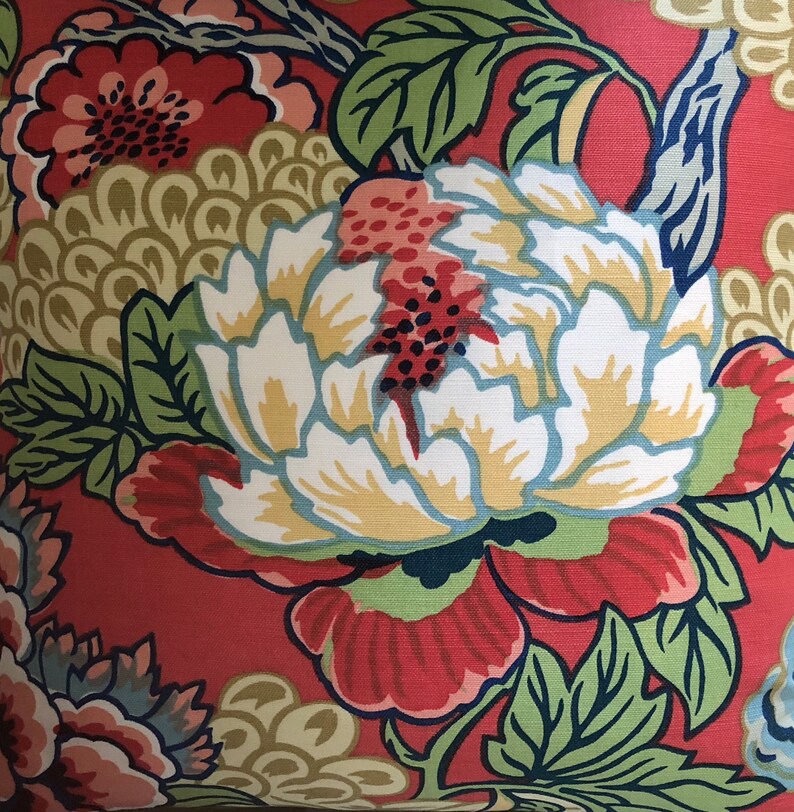 Thibaut Honshu in Coral and Green Designer Pillow Cover With Etsy