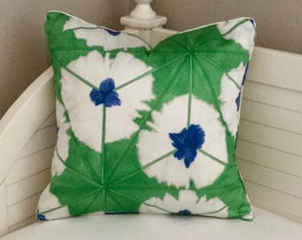 Thibaut Sunburst in Emerald on Both Sides Designer Pillow Cover with or without Piping- Square, Lumbar and Euro Pillow Cover Sizes