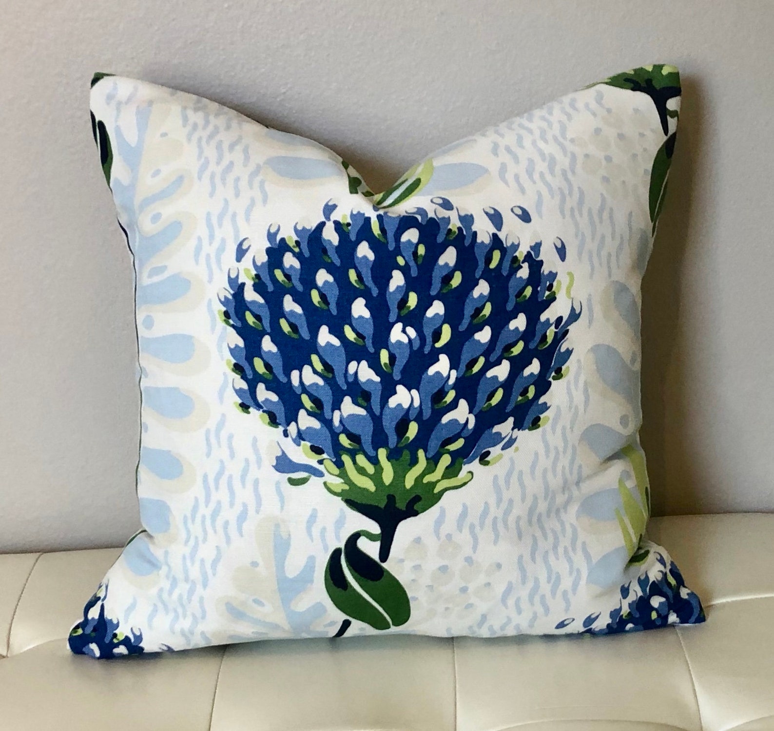 Thibaut Tiverton in Blue and Green Designer Pillow Cover With Etsy