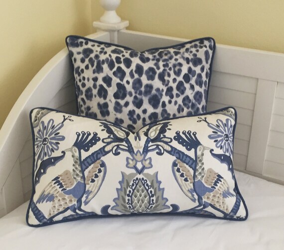 Thibaut Peacock Garden Designer Lumbar Pillow Cover With Etsy