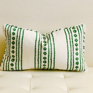 Thibaut New Haven Stripe in Green (on Both Sides) Designer Pillow Cover with or without Piping- Square, Lumbar and Euro Pillow Cover Sizes