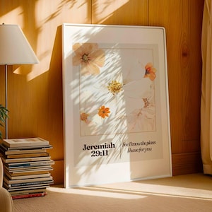 Jeremia 29:11 „Denn ich kenne die Pläne“ Schriftdruck | Kunstdruck | Handgemachter Glaube Wohnkultur | Jesus Poster | Christliche Wohnkultur