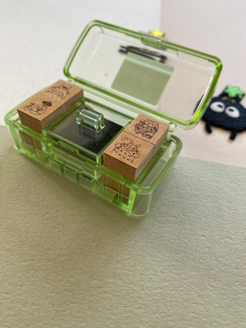 Studio Ghibli My Neighbor Totoro Wooden Stamp Set | Cute Totoro Mini Stamps with Ink Pad | Planner, Journal & Craft Stamps (4 or 9 pcs) image 6