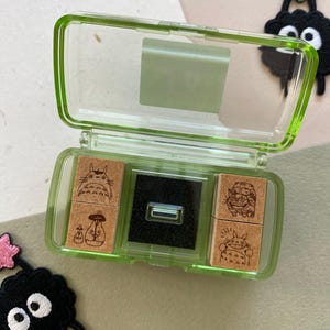 Studio Ghibli My Neighbor Totoro Wooden Stamp Set | Cute Totoro Mini Stamps with Ink Pad | Planner, Journal & Craft Stamps (4 or 9 pcs) image 5