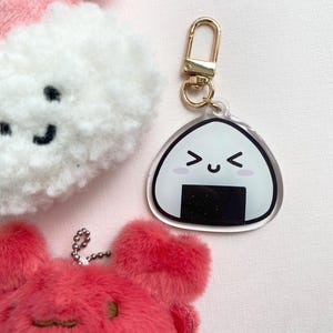 Onigiri Acrylic Keychains | Cute Acrylic Charms | Clear Acrylic Accessories | Kawaii Japanese Keychain