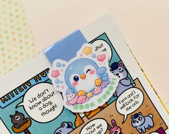 Narwal pr Penguin Kawaii magnetische bladwijzer | Kawaii bladwijzer, magnetische bladwijzer, holografisch sterrenhemel gelamineerd