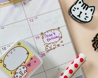 Kawaii cat speech bubble stamp | Self ink stamp