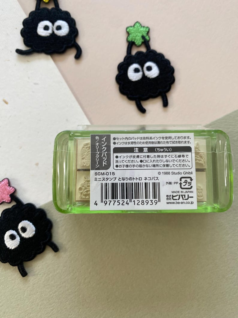 Studio Ghibli My Neighbor Totoro Wooden Stamp Set | Cute Totoro Mini Stamps with Ink Pad | Planner, Journal & Craft Stamps (4 or 9 pcs) image 3