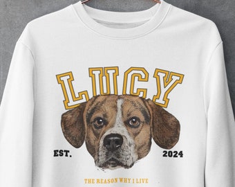 Benutzerdefinierte Haustier Pullover mit Haustier Foto, benutzerdefinierte Hunde Porträt Pullover personalisierte Hund Pullover Hunde Sweatshirt Hund Mama Geschenk benutzerdefinierte Katzen Shirt