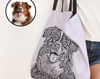 Personalisierte Haustier Portrait Tragetasche: Personalisiertes Hundeportrait