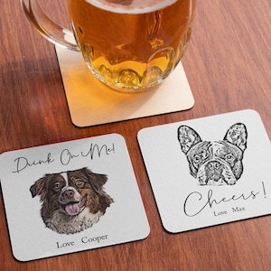 Posavasos personalizados para mascotas, regalos de boda para perros, posavasos personalizados, posavasos para fiestas de mascotas, posavasos personalizados para bodas de mascotas