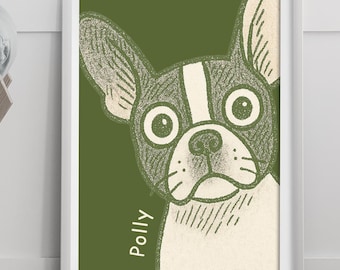 Custom Pet Portrait: Funky Retro Dog or Cat Art (Digital Download)