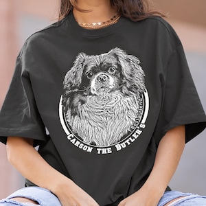 Custom Pet Portrait T-shirt: Personalized Dog & Cat Graphic Tee