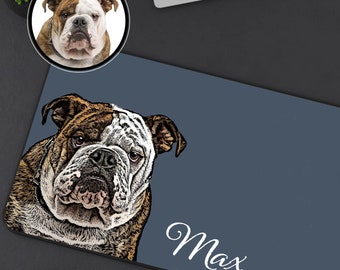 Tapete de escritorio personalizado para mascotas, nombre personalizado para perro o gato, idea de regalo para compañeros de trabajo, espacio de trabajo bonito, espacio de trabajo moderno, adorno de escritorio bonito, regalo para el Día del Padre