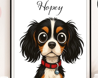 Personalised Pet Cartoon Portrait, Pet Cartoon From Photo, Dog Cartoon, Pet Portrait, Pet Loss Gifts, Pet Memorial Gifts , Digital Downloads