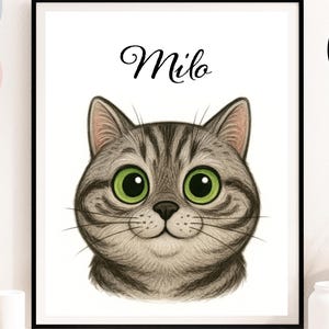 Portrait d'animal de compagnie personnalisé dessin animé, portrait d'animal de compagnie dessin animé personnalisé, chien portrait dessin animé chat, art mural pour les amoureux des animaux de compagnie, téléchargements numériques