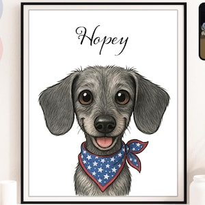 Personalised Pet Cartoon Portrait, Pet Cartoon From Photo, Dog Cartoon, Pet Portrait, Pet Loss Gifts, Pet Memorial Gifts , Digital Downloads
