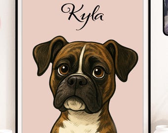 Pet Cartoon From Photo, Personalised Pet Cartoon Portrait, Dog Cartoon, Pet Portrait, Pet Loss Gifts, Pet Memorial Gifts , Digital Downloads