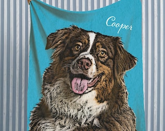 Custom Pet Blanket Using Pet Photo, Custom Dog Blanket, Personalized Dog Blankets, Cat Picture Blanket, Pet Photo Blanket, Dog Mom Gift