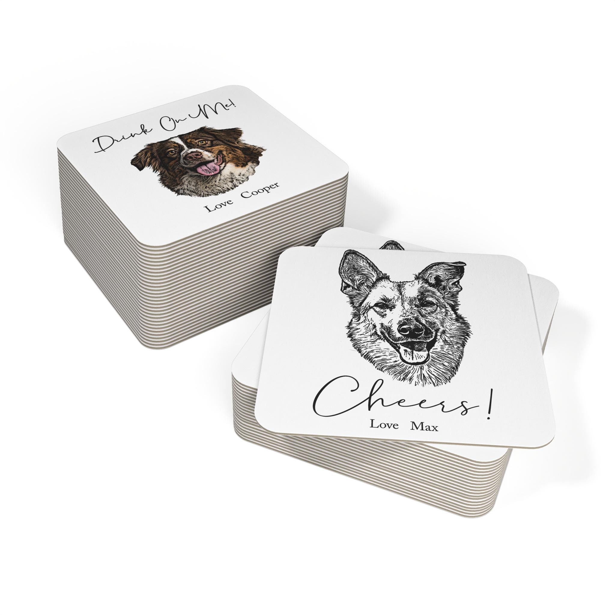 Custom Pet Coasters, Dog Wedding Favors, Personalized Coasters, Pet Party Coasters, Custom Pet Wedding Coasters