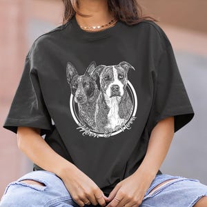 Custom Pet Portrait T-shirt: Personalized Dog & Cat Graphic Tee