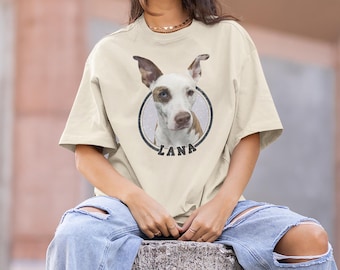 Camiseta personalizada para mascotas con foto y nombre de mascota, camiseta personalizada con retrato de mascota, camiseta personalizada con gráfico de perro y gato, regalo para amantes de las mascotas, camiseta para amantes de los perros