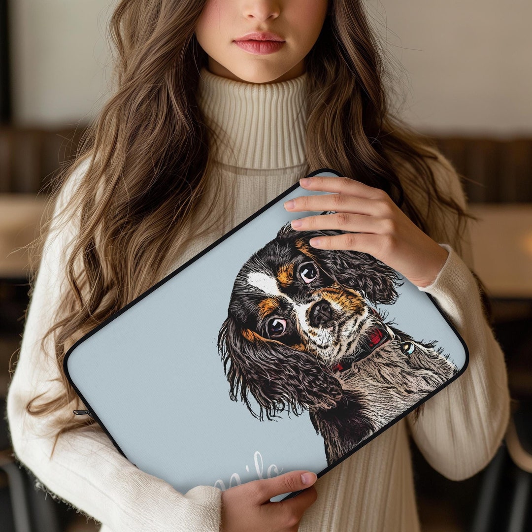 Custom Laptop Sleeve Case Using Pet Photo Personalized MacBook Travel ...