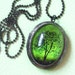 Emerald Bewitched Wearable Art Silver Locket Necklace-tree locket photo locket Valentine's Gift.Mothers Day gift bridesmaid Valentines day
