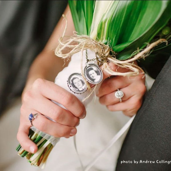 Bouquet de mariée Multi Photo Charm, Charme de mémoire de bouquet de mariée, Cadeau de douche nuptiale, Charme de bouquet personnalisé