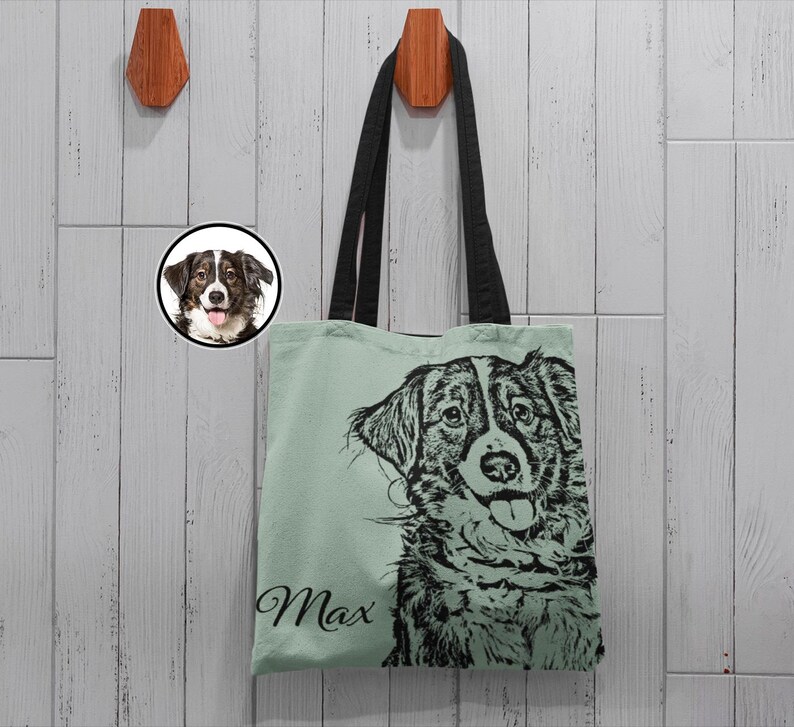 Bolsa de mano personalizada para mascotas, bolsa de mano personalizada para perros, regalo conmemorativo para mascotas, bolsa personalizada, regalo personalizado para mascotas, regalo por la pérdida de una mascota, regalo personalizado para amantes de los perros. imagen 1