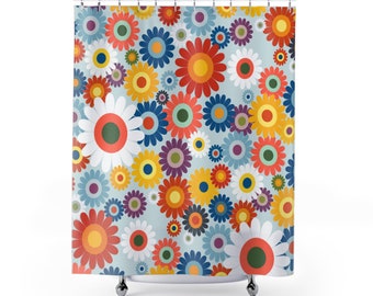 Summer Flowers Shower Curtains | Gifts for Home | 71x74 inches | Botanicals |Modern Boho Chic