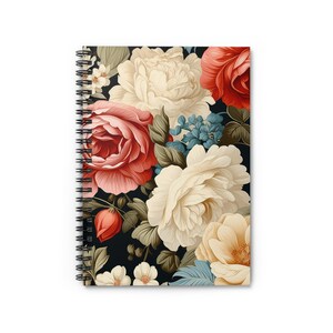 Flowers Notebook, Gift for Her ,Flower Spiral Journal, Birthday Gift, Whimsical, Botanical Floral