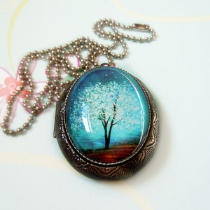 Blaues Medaillon Saphir Wind Tragbare Kunst SilberLocket Halskette Muttertagsgeschenk.Weihnachtsgeschenk. Valentinstagsgeschenk Bild 2