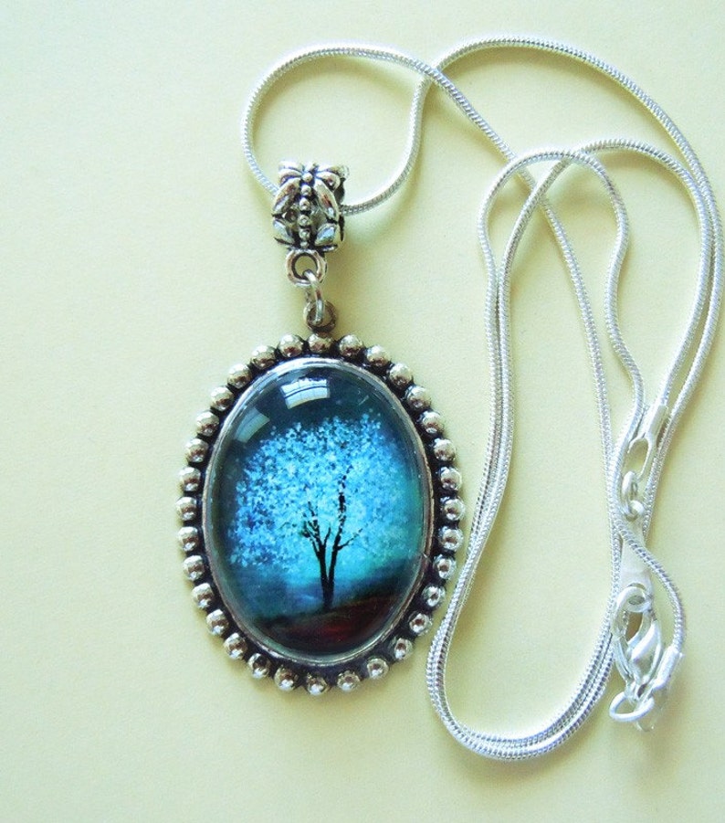 Sapphire Wind Wearable Art Cameo Necklacechristmas Gift Etsy