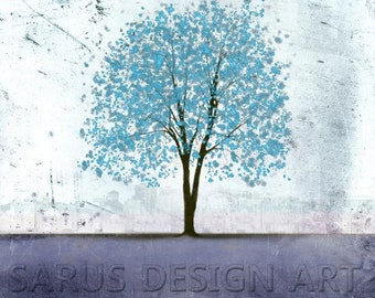 Blueberry Scent - Tree art print, giclee print, Tree art ,print, gift, Art collectibles, wall art, wall decor(Unframed)