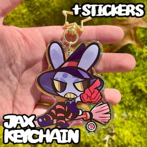 PREORDER Jax Witch Halloween Keychain & Sticker – The Amazing Digital Circus (TADC)