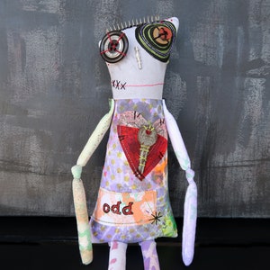 Peculiar Pete – OOAK Halloween Doll, Creepy Cute Zombie Art Doll, Monster Art Doll, Spooky Cloth Doll, Hand Dyed Textile Doll, Ready to Ship
