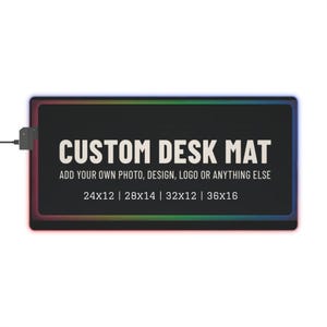 RGB LED Gaming Mouse Pad, Customizable Desk Mat, Gamer Gift, Computer Desk Accessories, LED Lighting for Home Office
