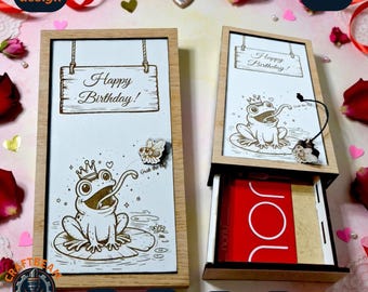 Frog Money Gift Card Laser File – Pull the Fly Interactive Cash Holder SVG