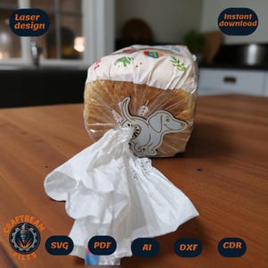 Dog Butt Bread Clip SVG – grappig lasergesneden taslabelbestand | Herbruikbare voedselclip voor broodzakken | Glowforge en xTool-ontwerp