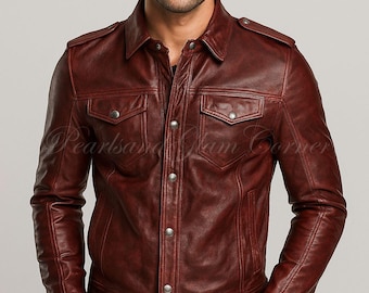 West Germany Retro Leather Jacket | Men's 44R (large) | Moto