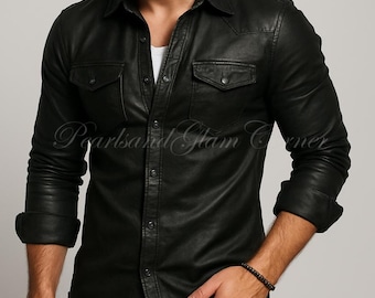 Giacca da uomo in pelle di pecora nera: giacca da motociclista slim fit